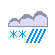 oblačno uz umjerenu količinu kiše i snijega